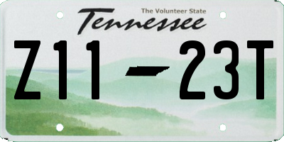 TN license plate Z1123T