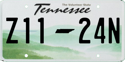 TN license plate Z1124N