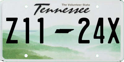 TN license plate Z1124X