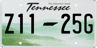 TN license plate Z1125G