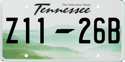 TN license plate Z1126B