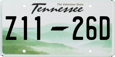 TN license plate Z1126D