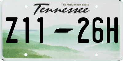 TN license plate Z1126H