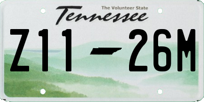 TN license plate Z1126M