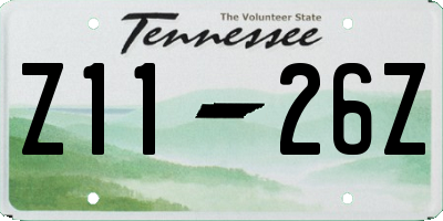 TN license plate Z1126Z