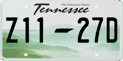 TN license plate Z1127D