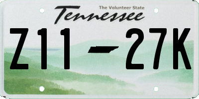 TN license plate Z1127K