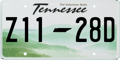 TN license plate Z1128D