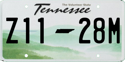 TN license plate Z1128M