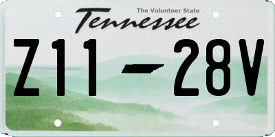TN license plate Z1128V