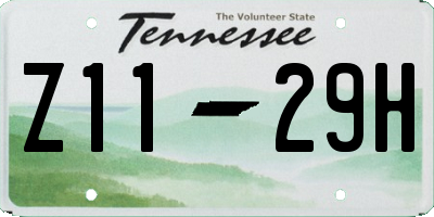 TN license plate Z1129H