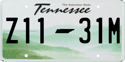 TN license plate Z1131M