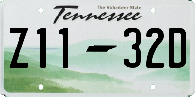 TN license plate Z1132D