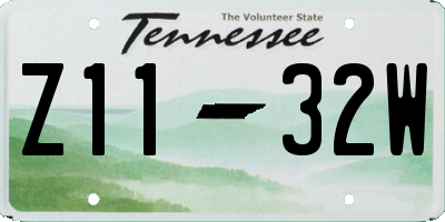 TN license plate Z1132W