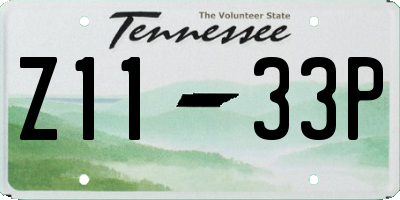 TN license plate Z1133P