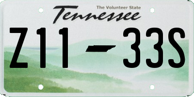 TN license plate Z1133S