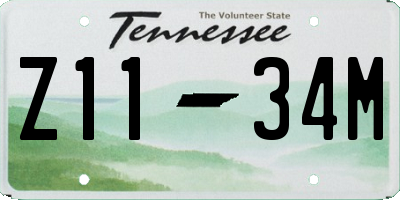 TN license plate Z1134M