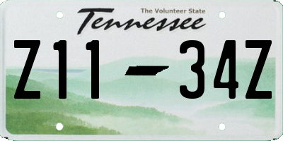 TN license plate Z1134Z