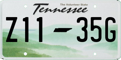 TN license plate Z1135G