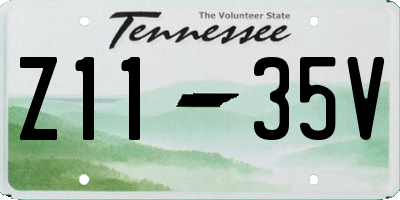 TN license plate Z1135V