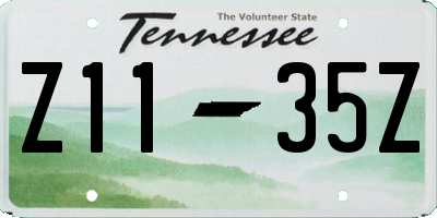 TN license plate Z1135Z