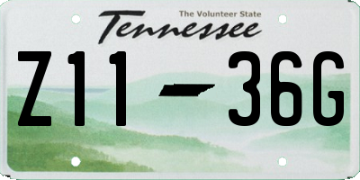 TN license plate Z1136G