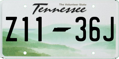 TN license plate Z1136J