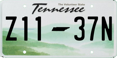 TN license plate Z1137N