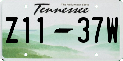 TN license plate Z1137W