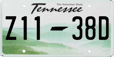 TN license plate Z1138D