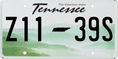 TN license plate Z1139S