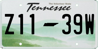 TN license plate Z1139W