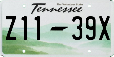 TN license plate Z1139X