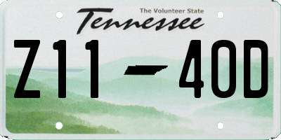 TN license plate Z1140D