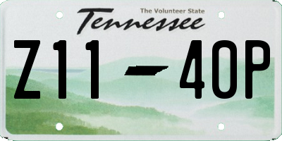 TN license plate Z1140P