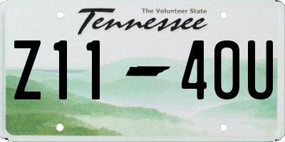 TN license plate Z1140U