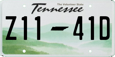 TN license plate Z1141D