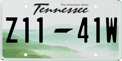 TN license plate Z1141W