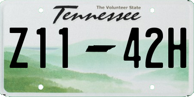 TN license plate Z1142H