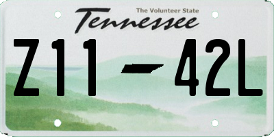 TN license plate Z1142L