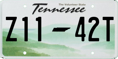 TN license plate Z1142T