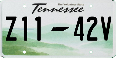 TN license plate Z1142V