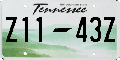 TN license plate Z1143Z