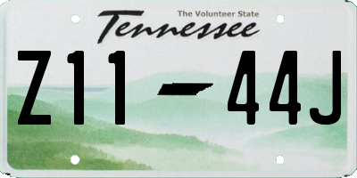 TN license plate Z1144J