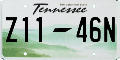 TN license plate Z1146N