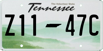 TN license plate Z1147C