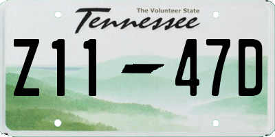 TN license plate Z1147D