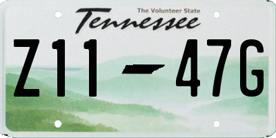 TN license plate Z1147G