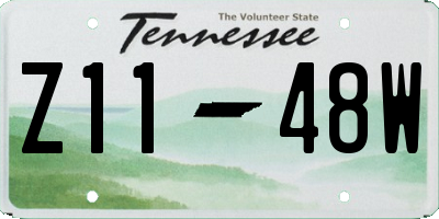 TN license plate Z1148W