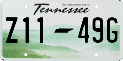 TN license plate Z1149G